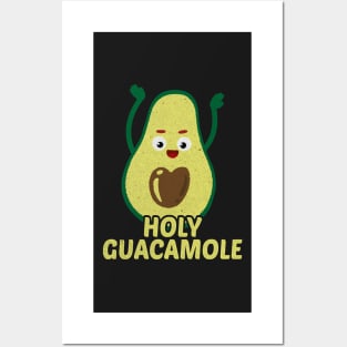 Holy Guacamole Avocado Vegan Vegetarian Veggie Posters and Art